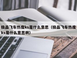 极品飞车热度ks是什么意思（极品飞车热度ks是什么意思啊）