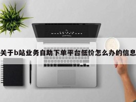 关于b站业务自助下单平台低价怎么办的信息